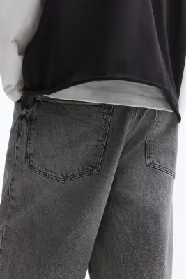 Short Baggy en denim - Gris denim — photo 4
