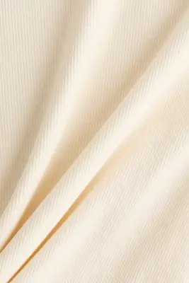 T-shirt côtelé - Crème — photo 4