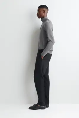 PULL ZIPPÉ À COL CHEMINÉE EN LAINE MÉRINOS - GRIS CHINÉ — photo 4