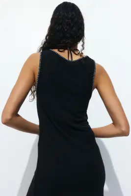 Rib-knit dress - Noir — photo 3