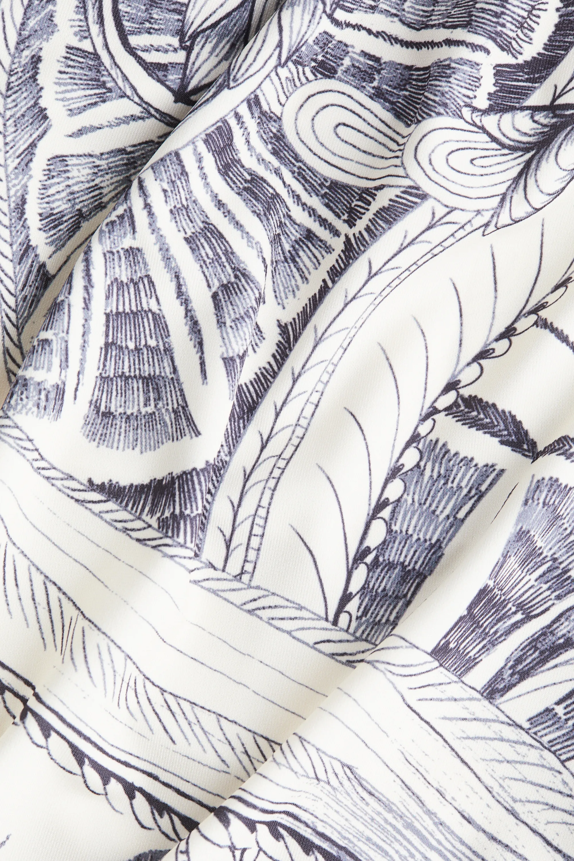 Robe à bretelles fines avec fente latérale - Crème/motif
