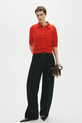 Polo en mohair mélangé - Rouge — photo 3