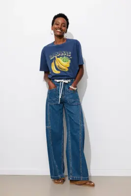 Jean large à oeillets Femme — photo 2