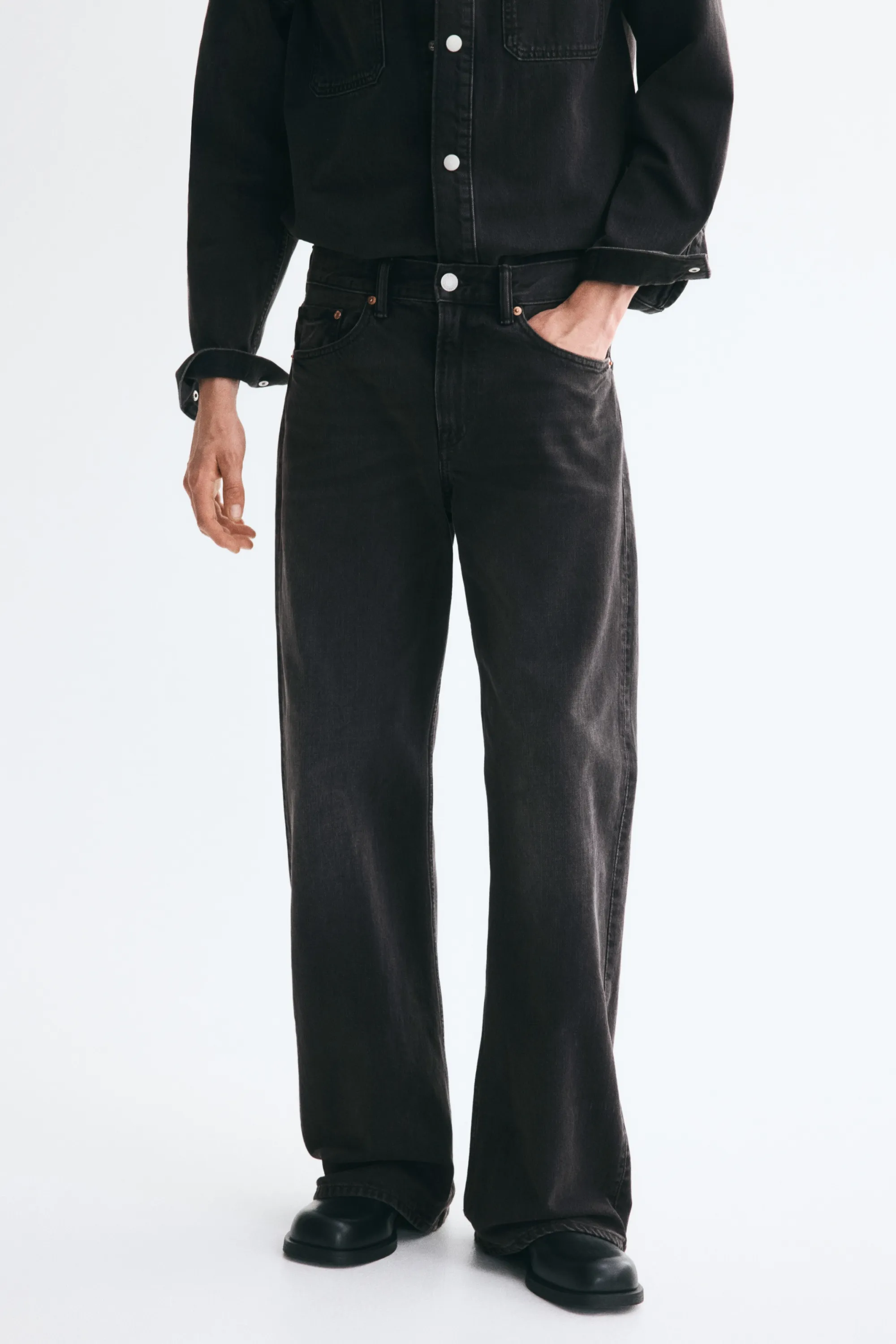 Relaxed Bootcut Jeans - Noir denim