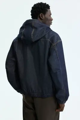 Veste workwear à capuche - Bleu denim foncé — photo 2