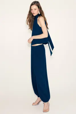 Top dos nu texturé - Bleu foncé — photo 4