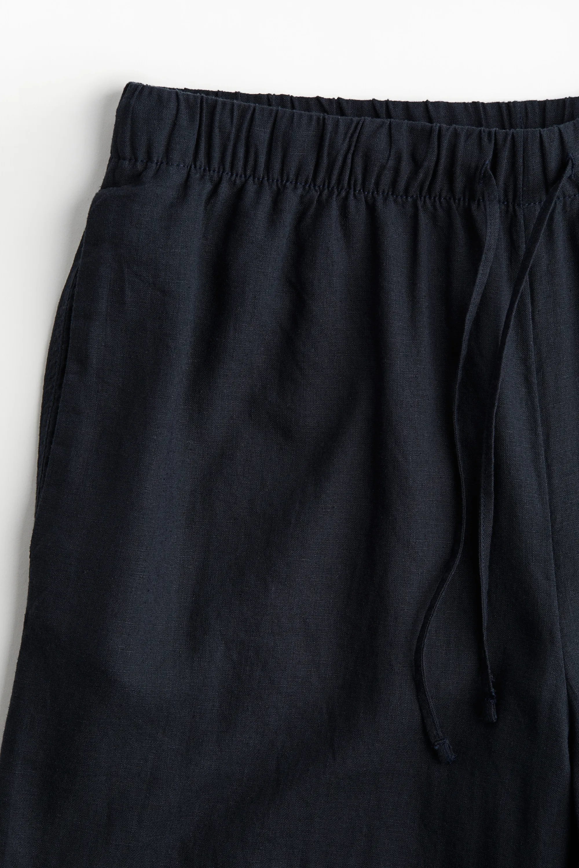 Pantalon large en lin mélangé - Quasi noir