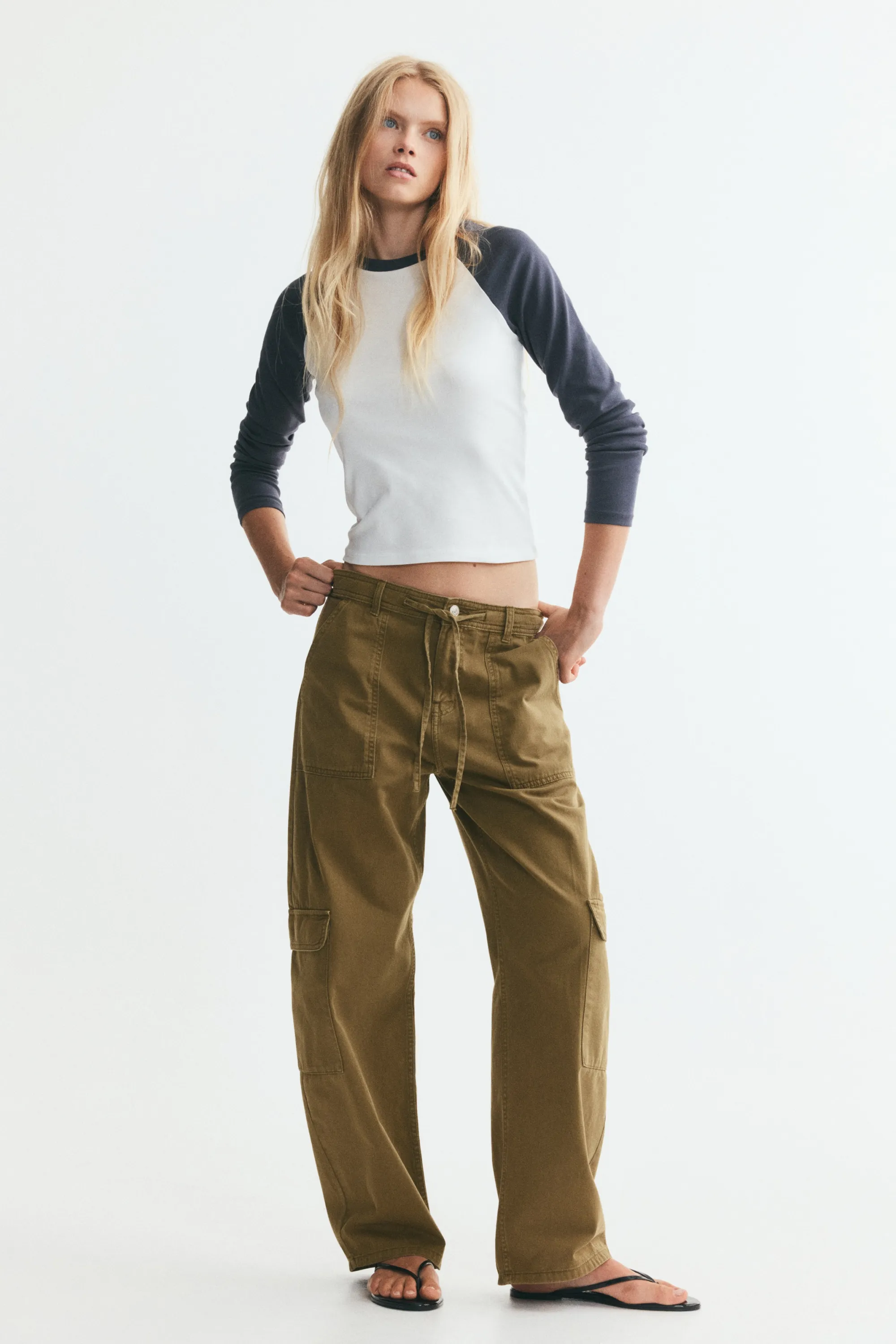 Pantalon cargo - Vert kaki