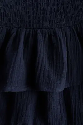Robe à étages smockée - Bleu foncé — photo 2