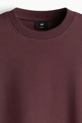 T-shirt Relaxed Fit en interlock - Violet prune — photo 4