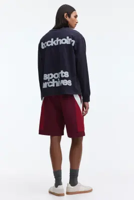 Short de survêtement Loose Fit - Bordeaux/color block — photo 3