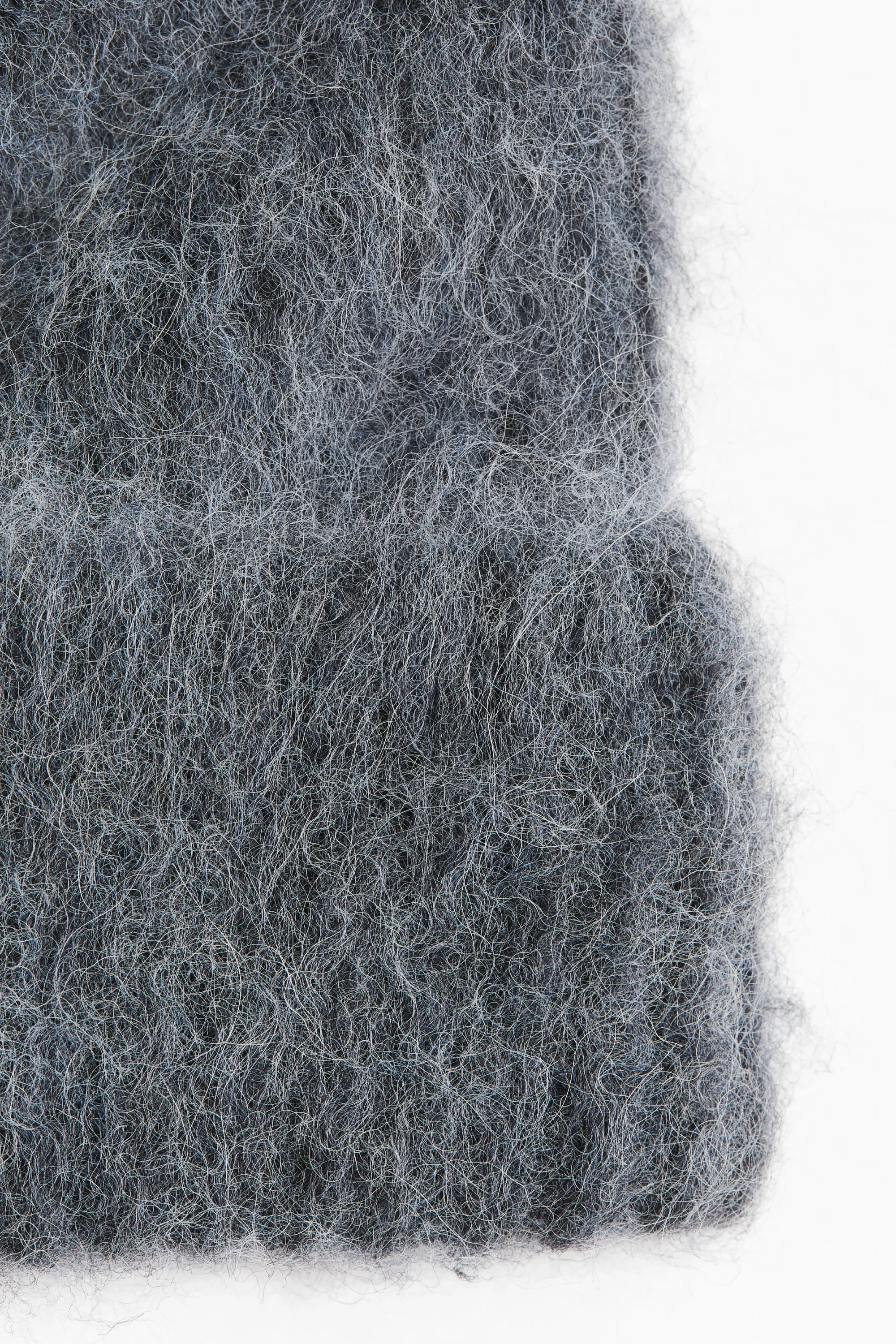 Bonnet en maille côtelée d'alpaga mélangé - Gris foncé