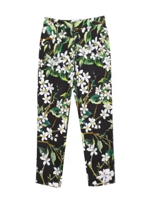 Pantalon slim fit imprimé fleuri noir vert et blanc Prix boutique $675 Taille XS — photo 1