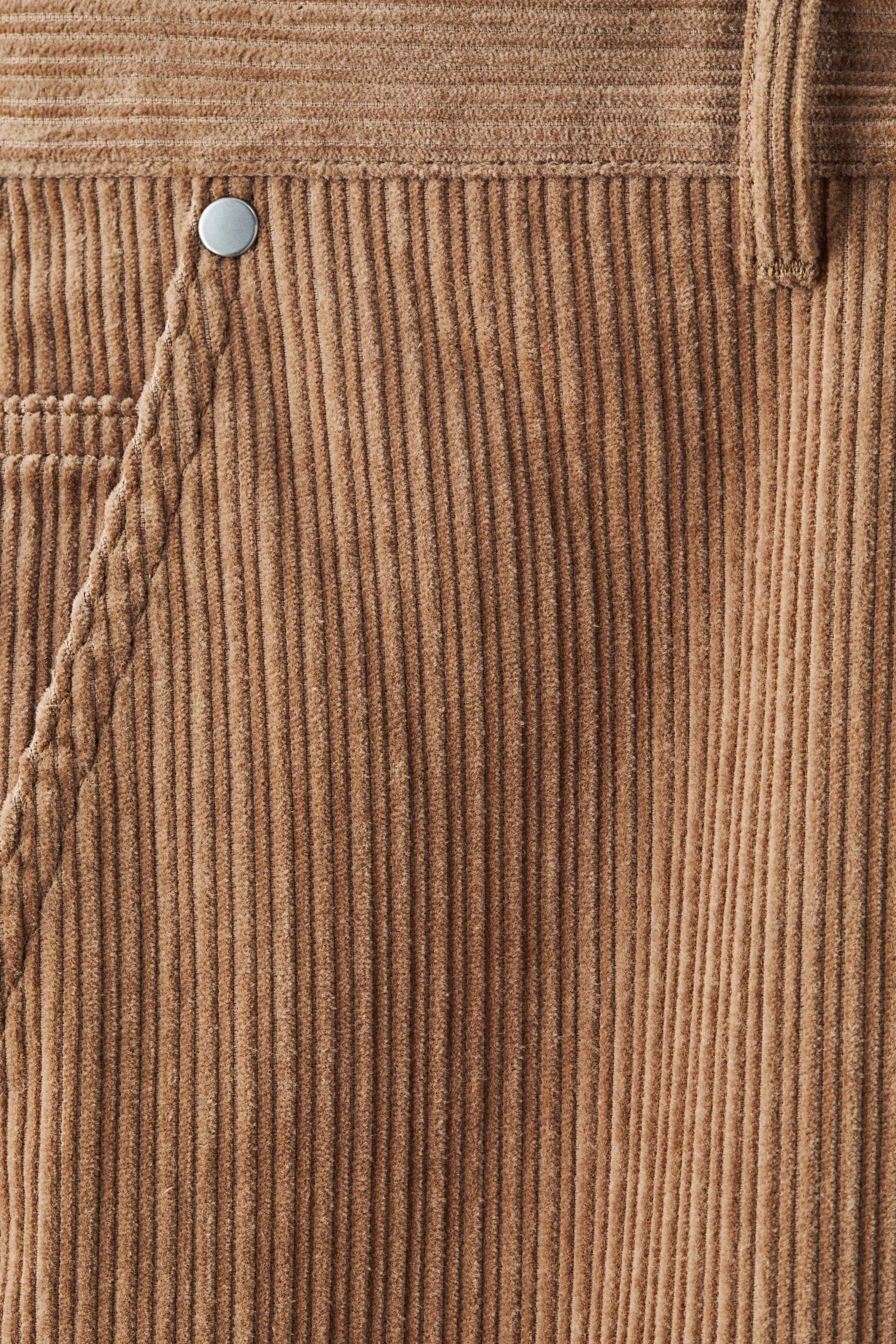 Pantalon 5 poches en velours côtelé - Beige