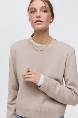 Pull à épaulettes - Taupe clair — photo 1
