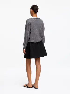 Jupe en coton Pima - Noir — photo 2