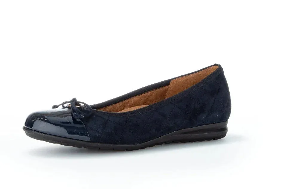 Ballerines Gabor 22.622.46 Bleu Nuit - Cuir Lacets Grande Pointure Femme