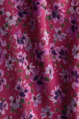 Robe à encolure bénitier avec bretelles à nouer - Rose foncé/fleuri — photo 3