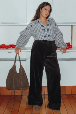 CESAR pantalon large velours — photo 2