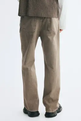 Pantalon Relaxed Fit en coton - Taupe — photo 2
