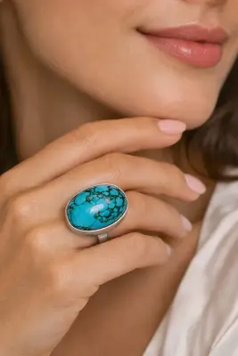 Bague en argent avec Turquoise — photo 4