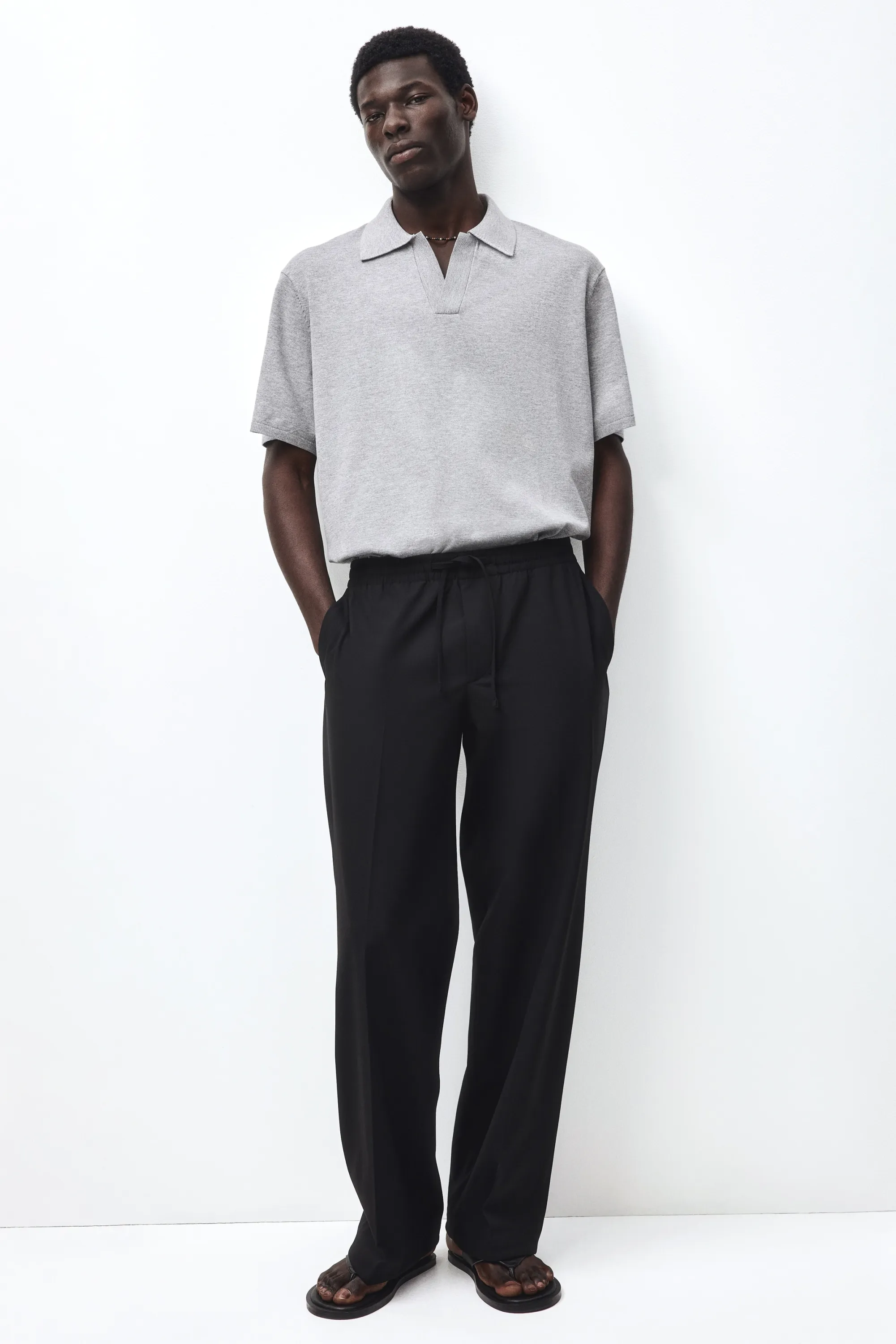 Polo Relaxed Fit - Gris chiné