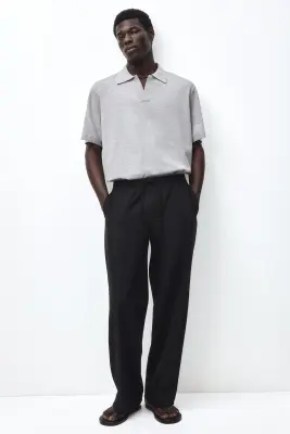 Polo Relaxed Fit - Gris chiné — photo 1