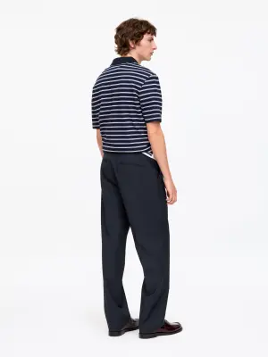 Pantalon classique en laine légère - Bleu foncé — photo 2