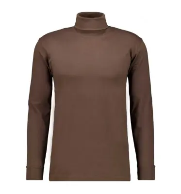 RAGMAN COL ROULE COTON GRANDE LONGUEUR Marron — photo 2