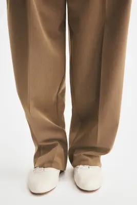Pantalon chic en twill - Beige foncé — photo 2
