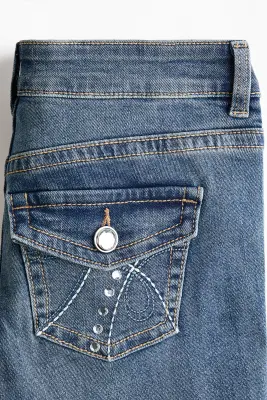 Flared Low Waist Jeans - Bleu denim — photo 4