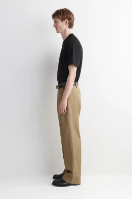 PANTALON CHINO LARGE DÉCONTRACTÉ EN COTON - SABLE — photo 2