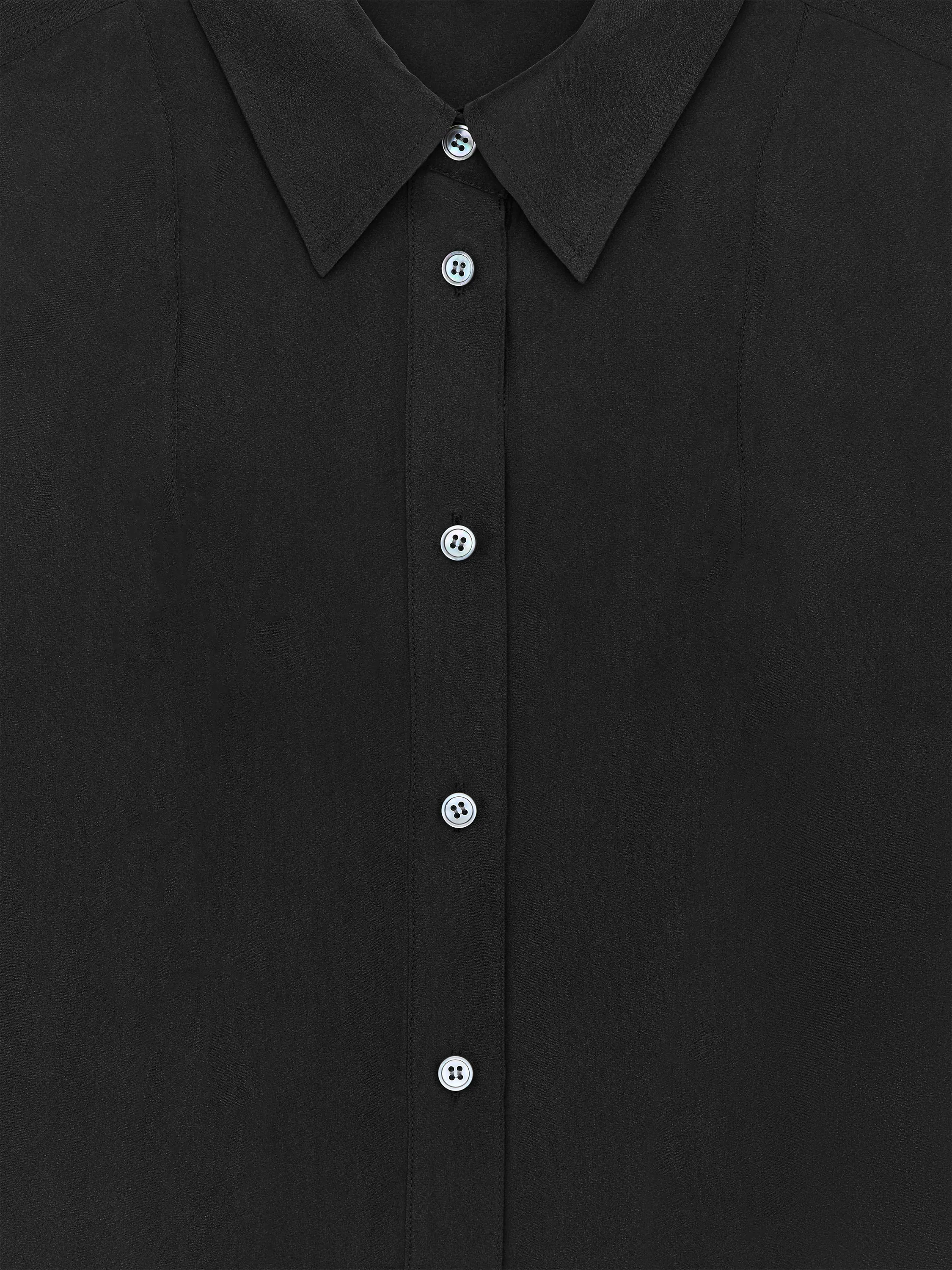 Chemise cintrée en soie - Noir