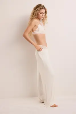 Pantalon de pyjama en pointelle - Crème — photo 2