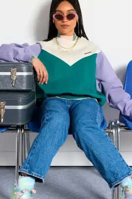 Sweat femme Max vert et lilas oversize – Perpète — photo 3