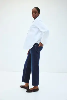 MAMA Straight Ankle Jeans - Bleu denim foncé — photo 3