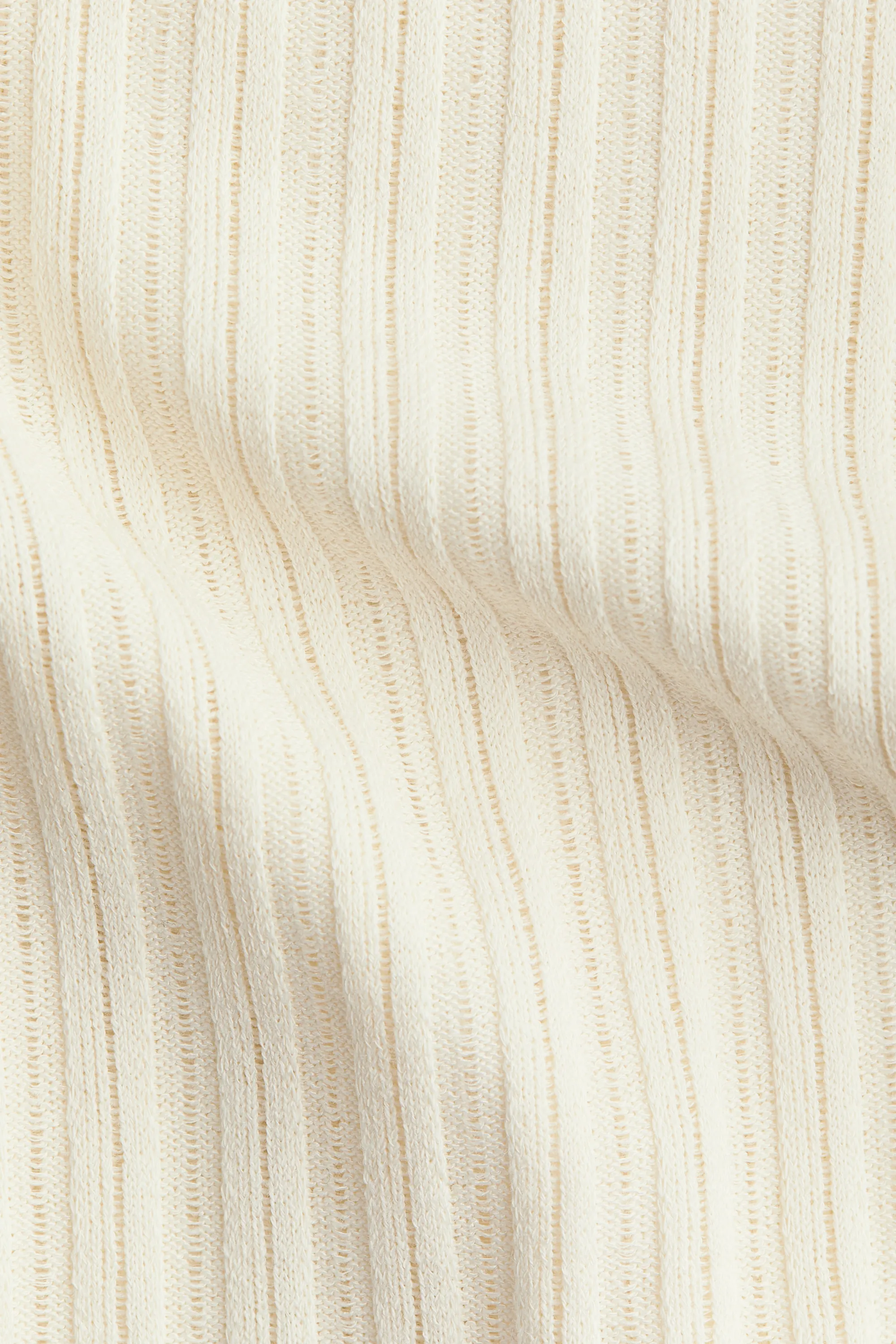 Pantalon en maille côtelée - Crème