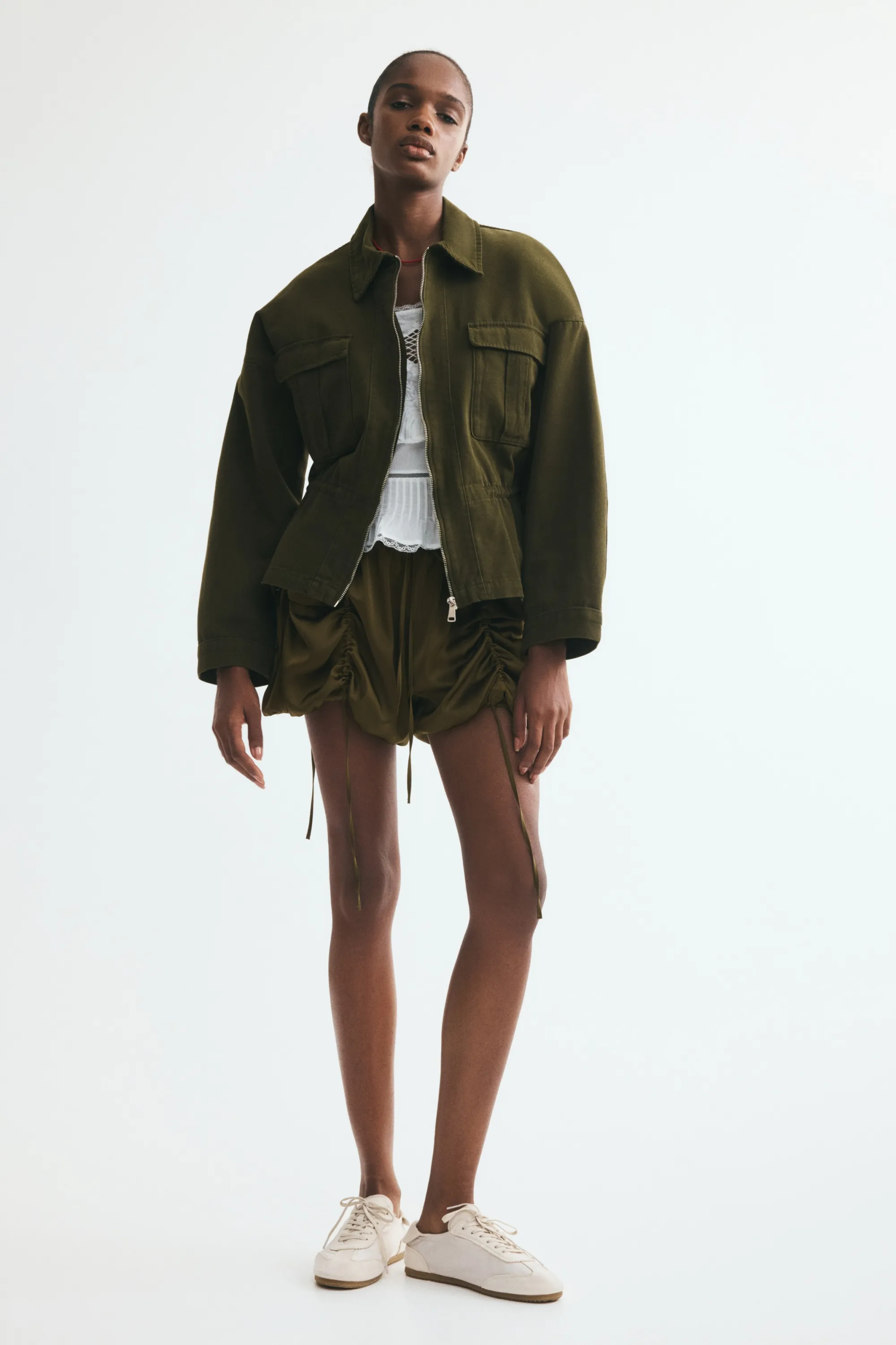 Veste utility wear avec cordon de serrage - Vert kaki