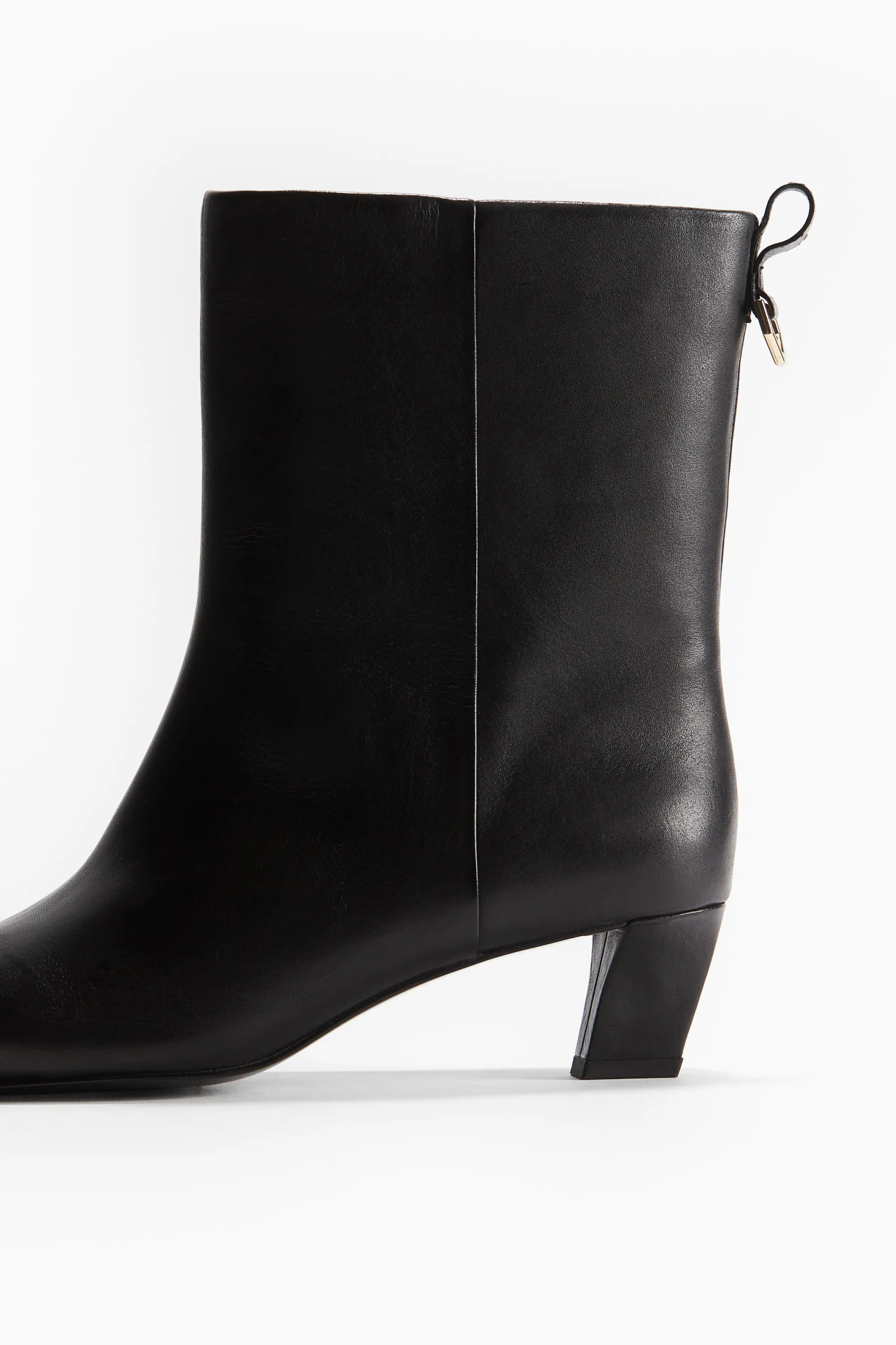 Bottines à talon en cuir - Noir