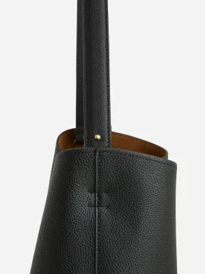 Sac fourre-tout en cuir - Noir — photo 4
