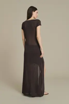 ROBE ORNELLA MARRON FONCÉ — photo 2
