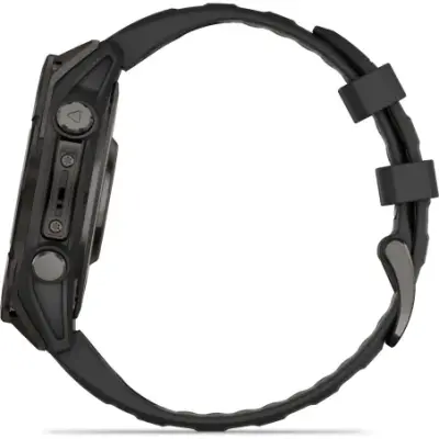 Garmin Fenix 8 Amoled 47mm Verre Sapphire lunette Carbon Gray DLC bracelet noir/gris galet 010-02904-21 — photo 3