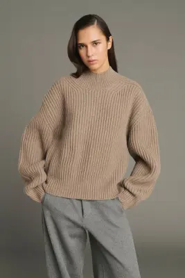 PULL FLAMAND BEIGE CHINÉ — photo 1
