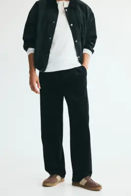 Pantalon Regular Fit en velours côtelé - Bleu marine — photo 2