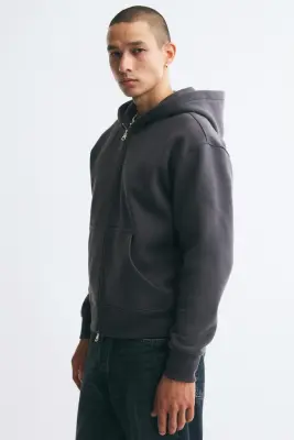 Veste à capuche zippée Relaxed Fit - Gris foncé — photo 4