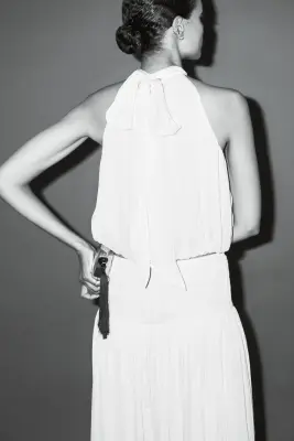Top froissé en viscose - Crème — photo 3
