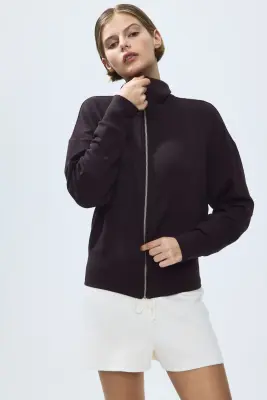 Veste de survêtement en jersey - Marron foncé — photo 1