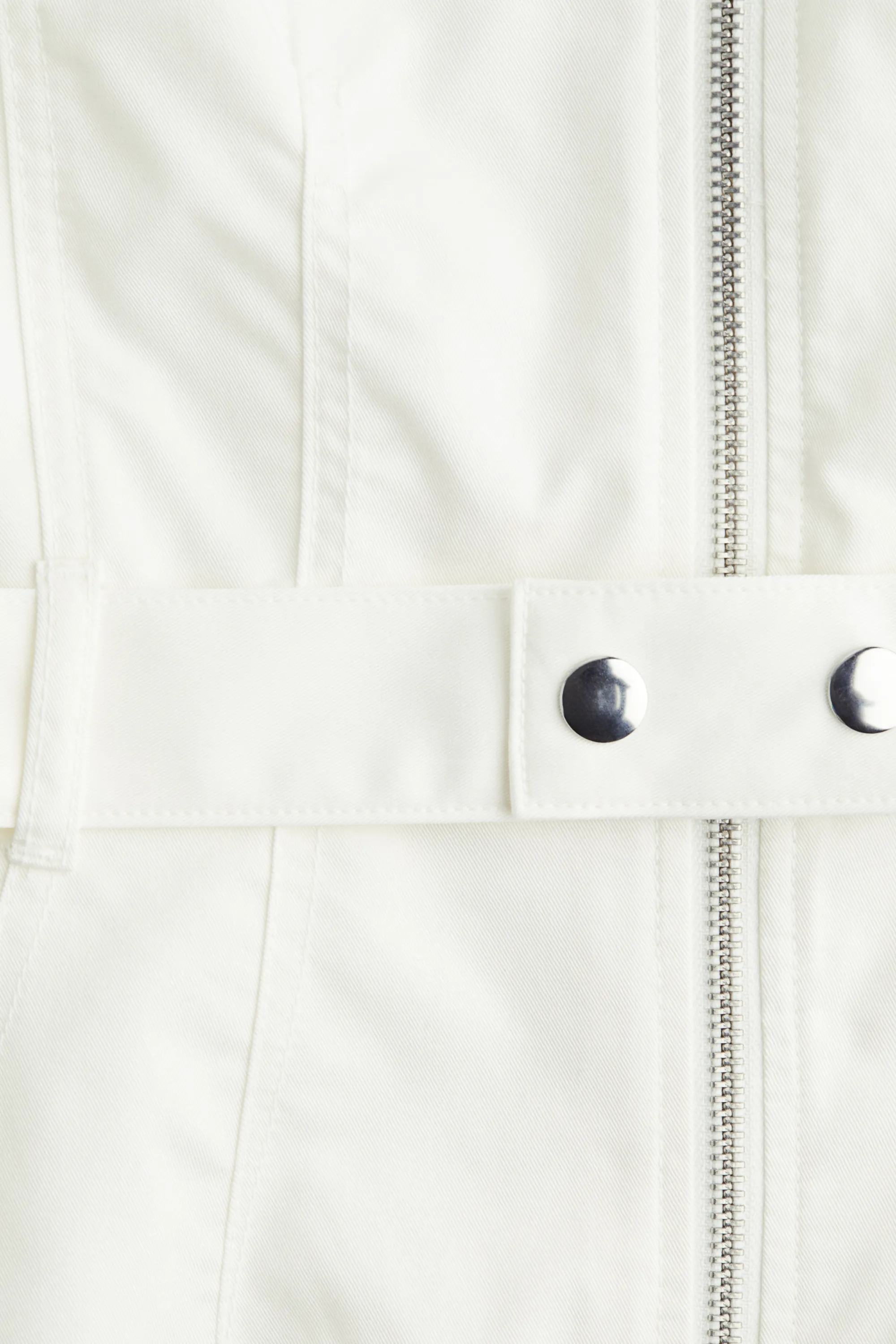 Robe en twill avec ceinture - Blanc