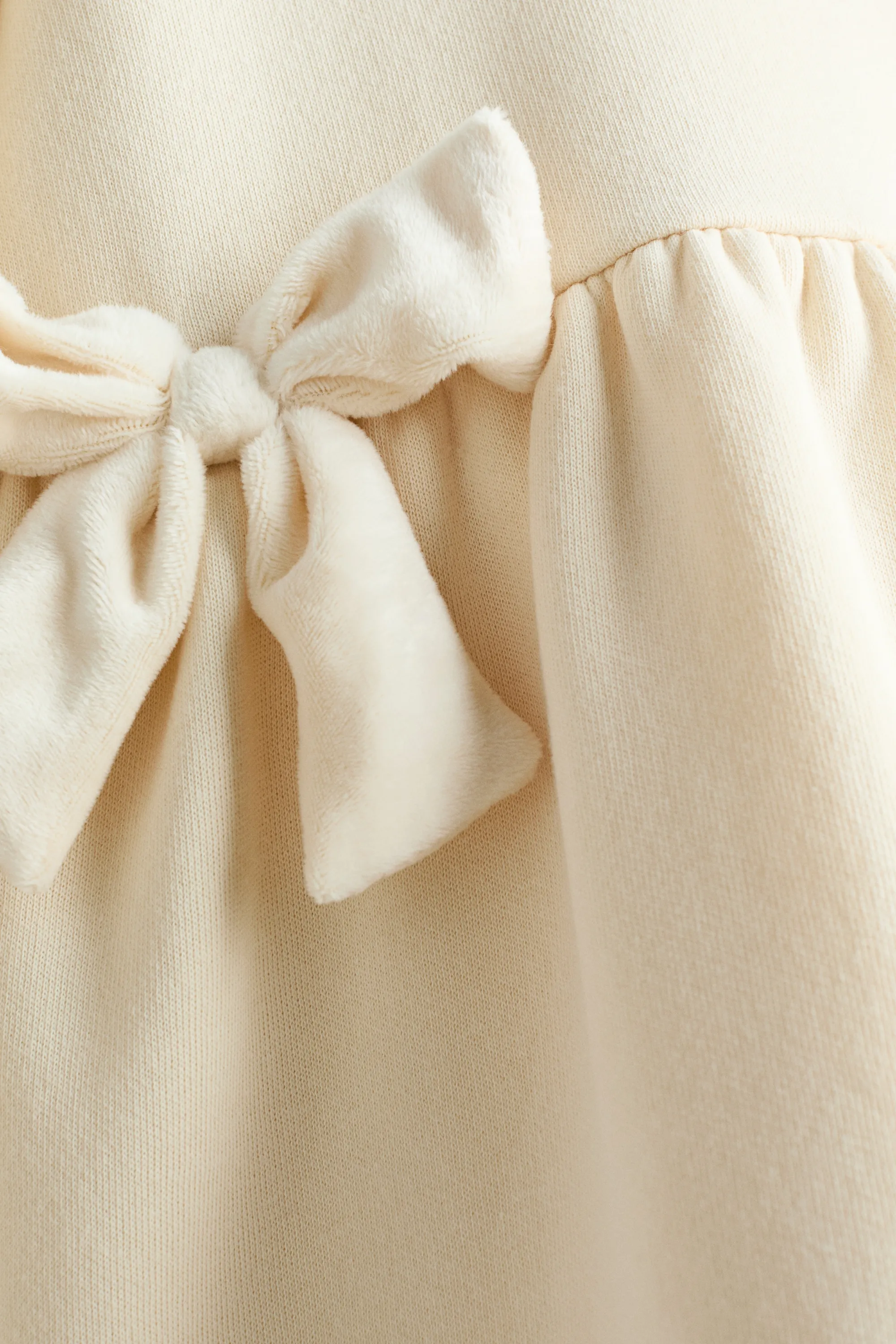 Robe en molleton avec nœuds - Beige clair