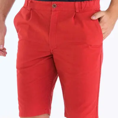 Bernicle, Bermuda en toile Bio droit - Toile Rouge — photo 2